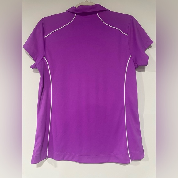 Slazenger golf quarter zip Purple polo womens M shirt short sleeve - Picture 2 of 3